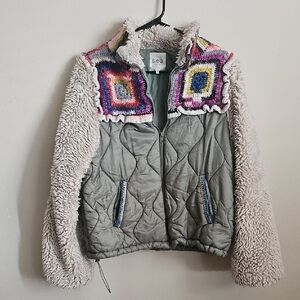 SEA New York Bette Faux Fur Puffer With Crochet Details
